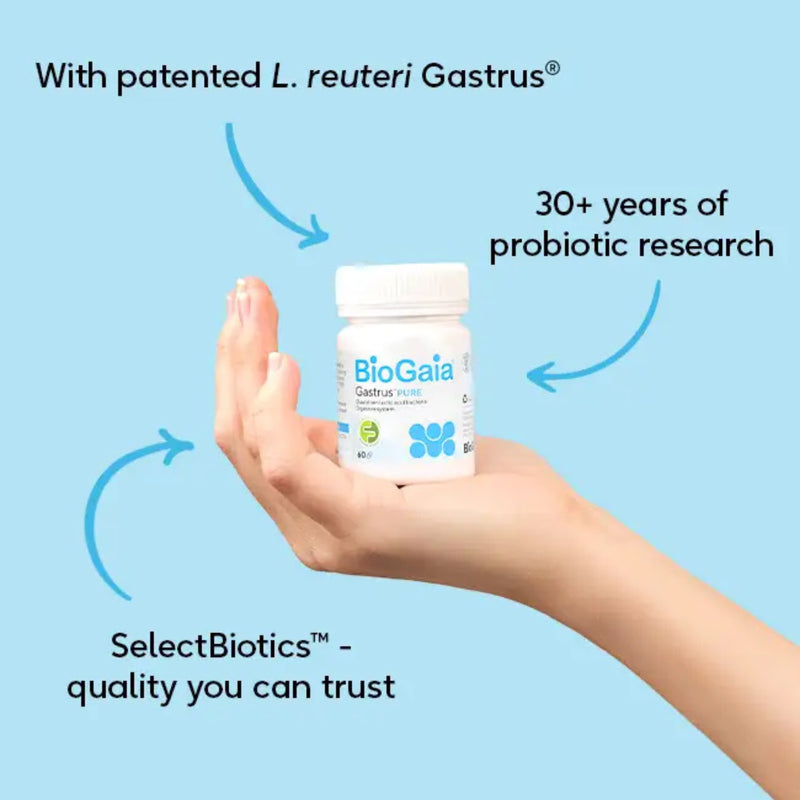 BioGaia probiotic Gastrus PURE 60 capsules - British product