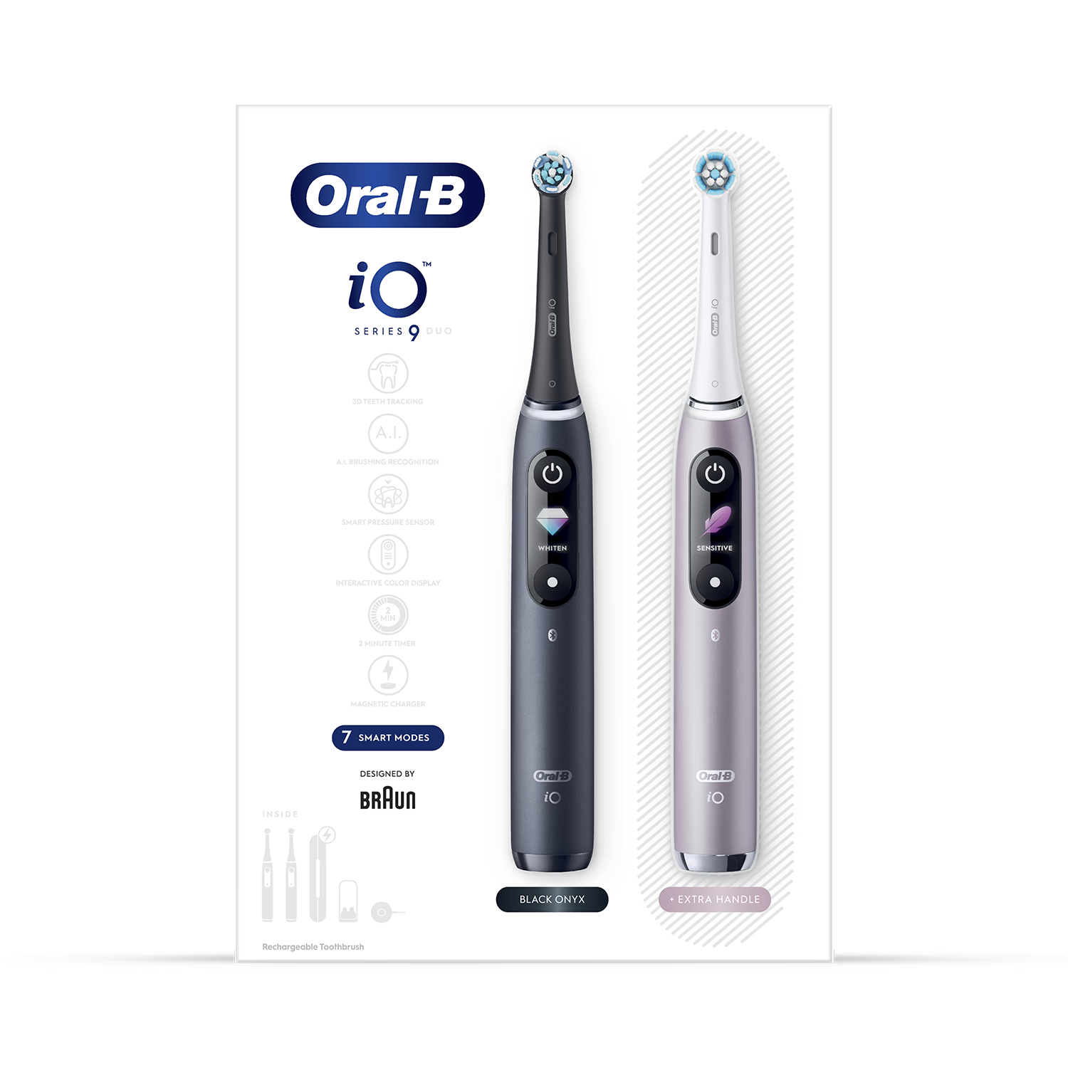 Oral-B iO 9 electric toothbrush Black & Rose, imported from the UK
