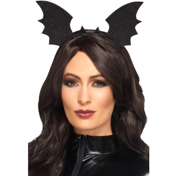 Smiffys Bat Wings Headband black costume accessory, UK version
