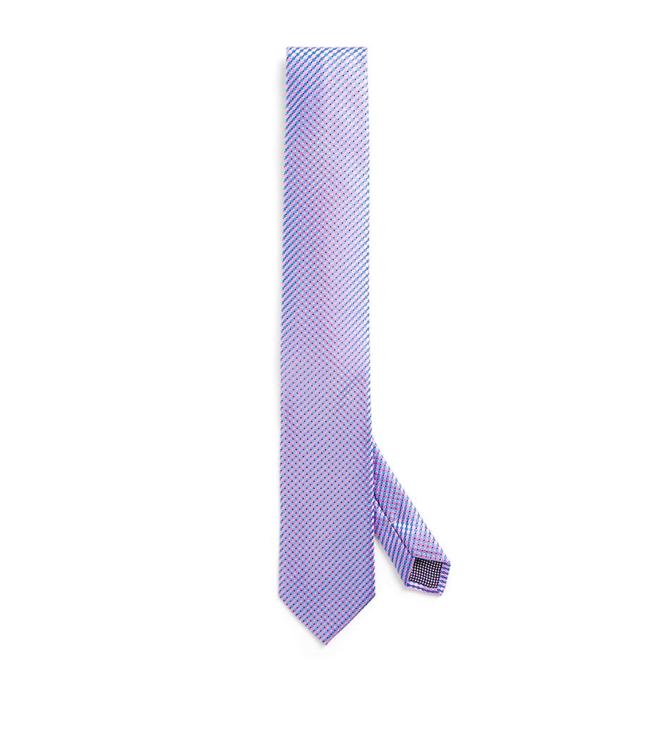 Eton silk tie with geometric pattern, imported from the UK