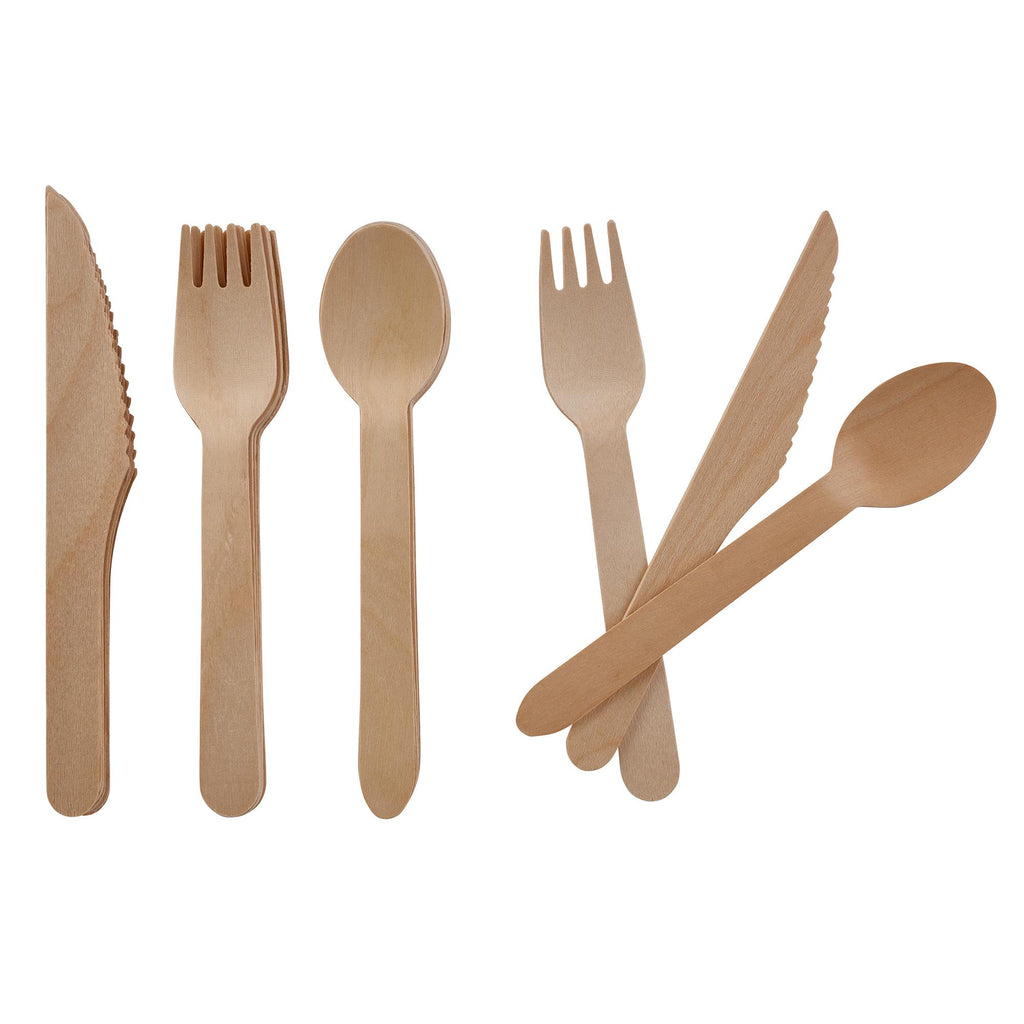 Sainsbury's Home Wooden Forks/Knives/Spoons 24pk