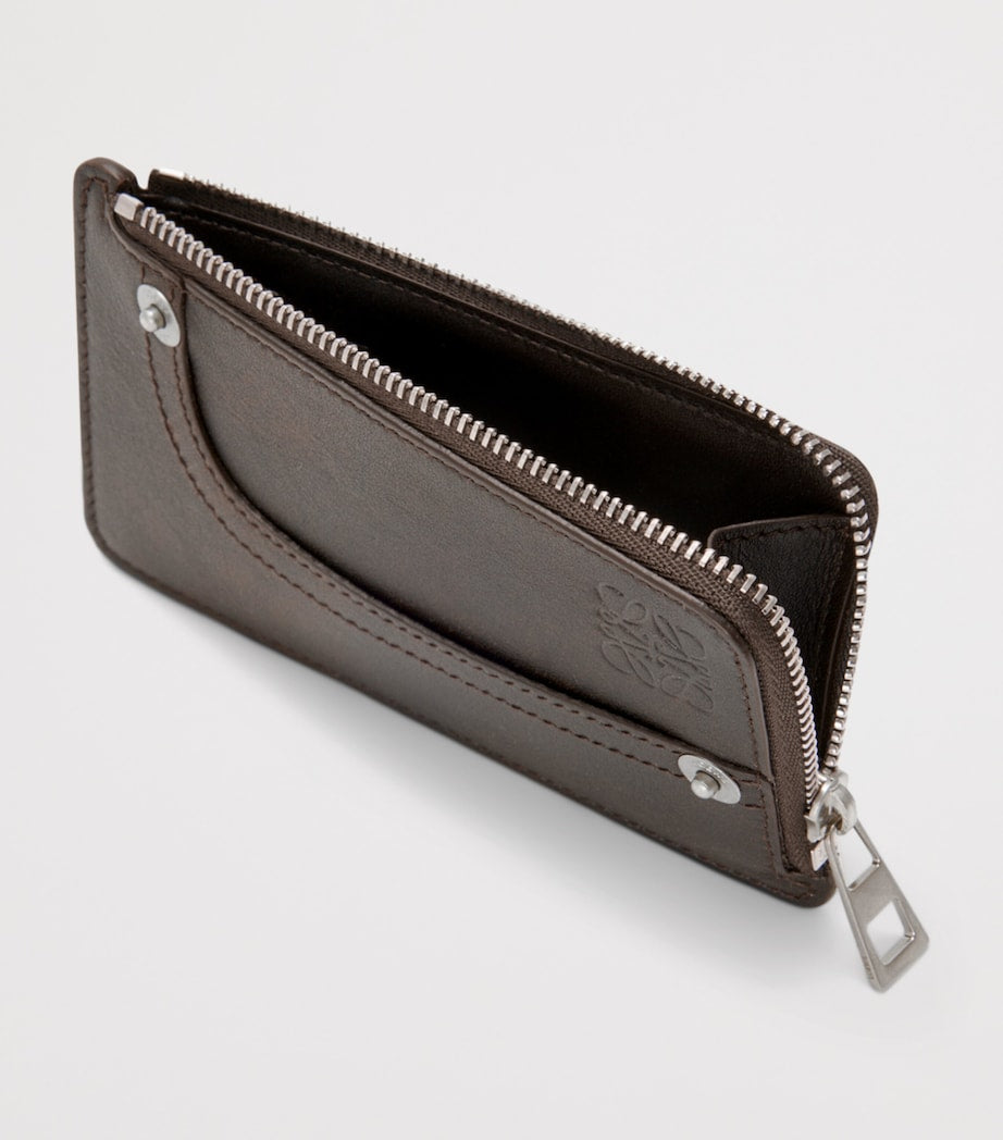 LOEWE calfskin coin card holder with silver riveting (British brand)