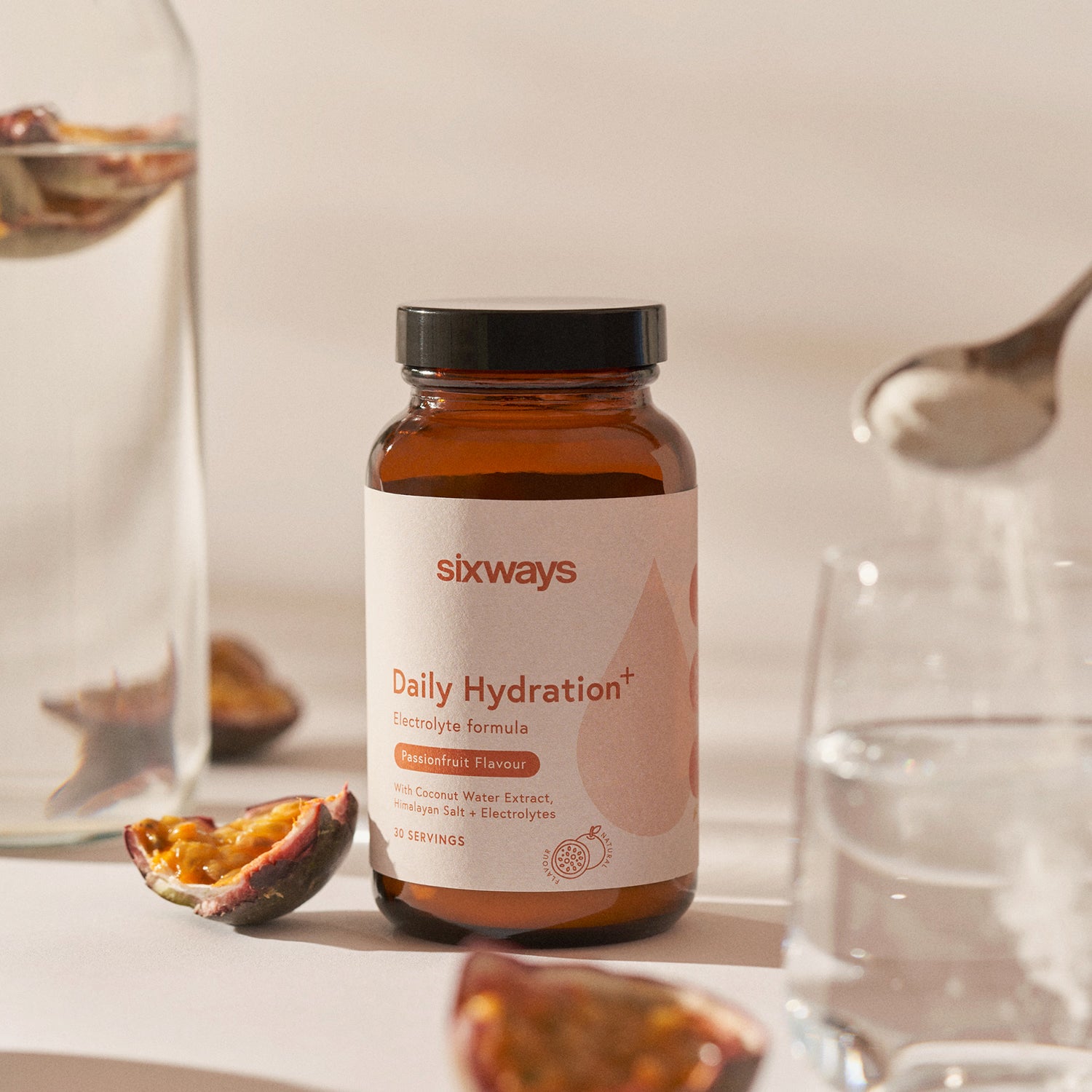 Sixways Daily Hydration Powder Passionfruit 180g (British brand)