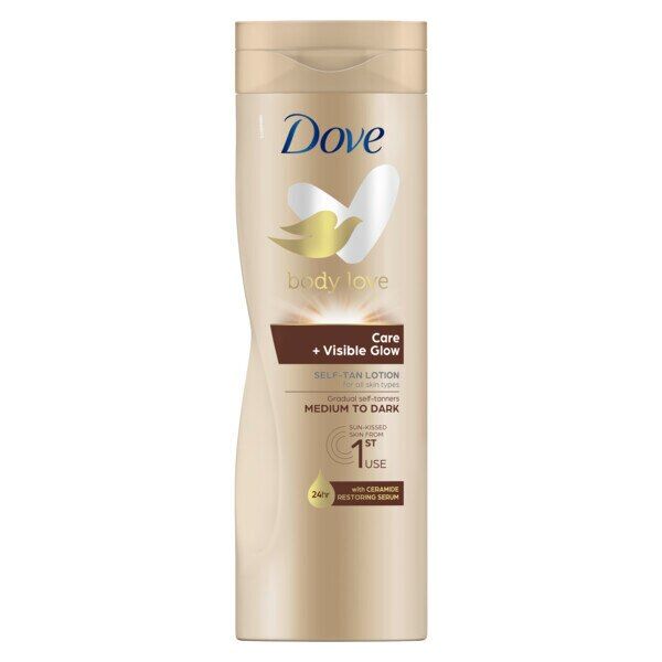 Dove Visibleglow Self Tan Lotion Medium To Dark 400ml GOODS Superdrug   