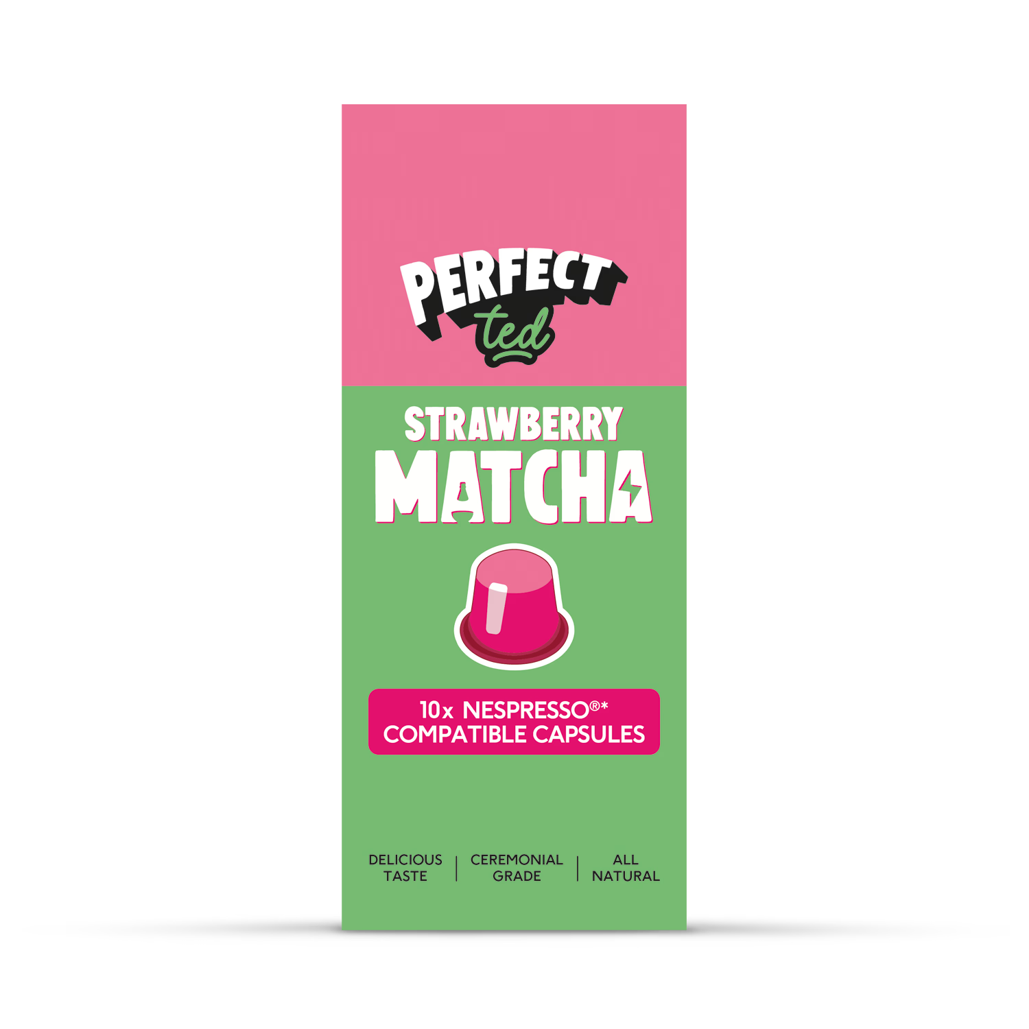 Perfect Ted strawberry matcha Nespresso pods 10, imported from the UK