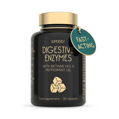 Holland & Barrett SuperSelf 7 Digestive Enzymes with Betaine HCL and Peppermint Oil Digestive Enzyme Supplement 30 Capsules- Buy online at McGrocer