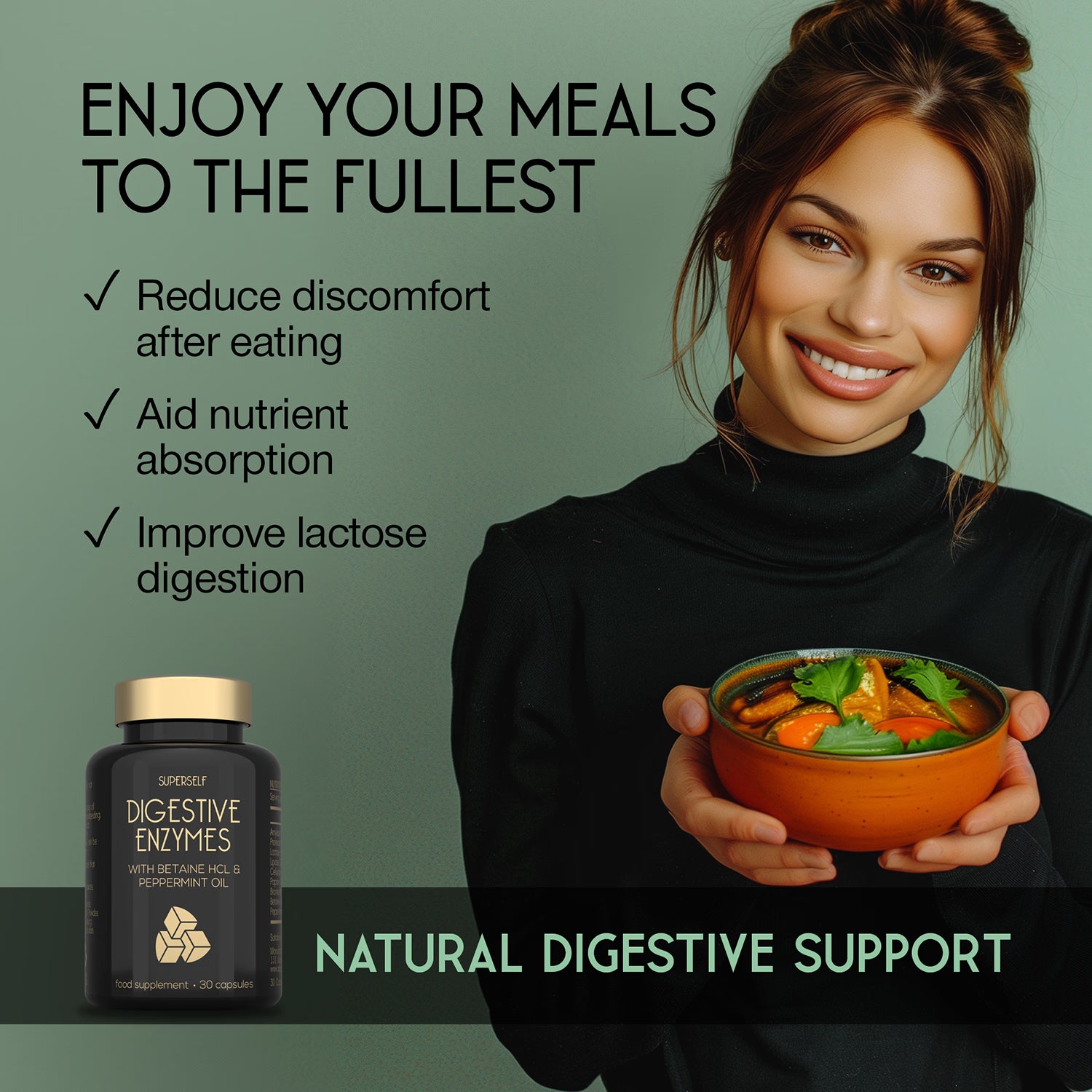 SuperSelf digestive enzymes 30 capsules (British brand)