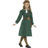 Smiffys evacuee girl costume green with accessories - British product