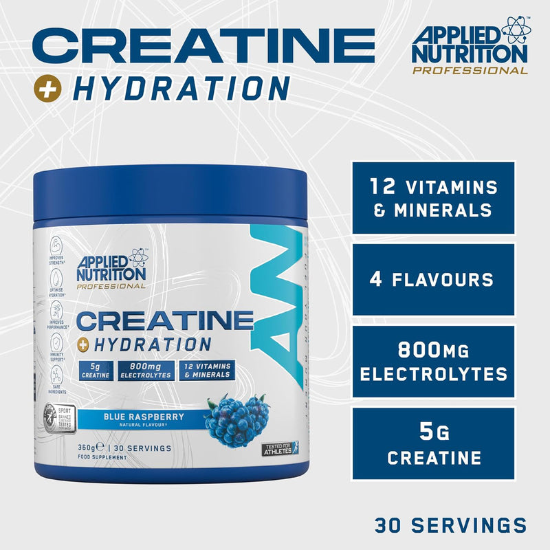 Applied Nutrition Creatine+ Hydration powder Blue Raspberry 300g, UK version