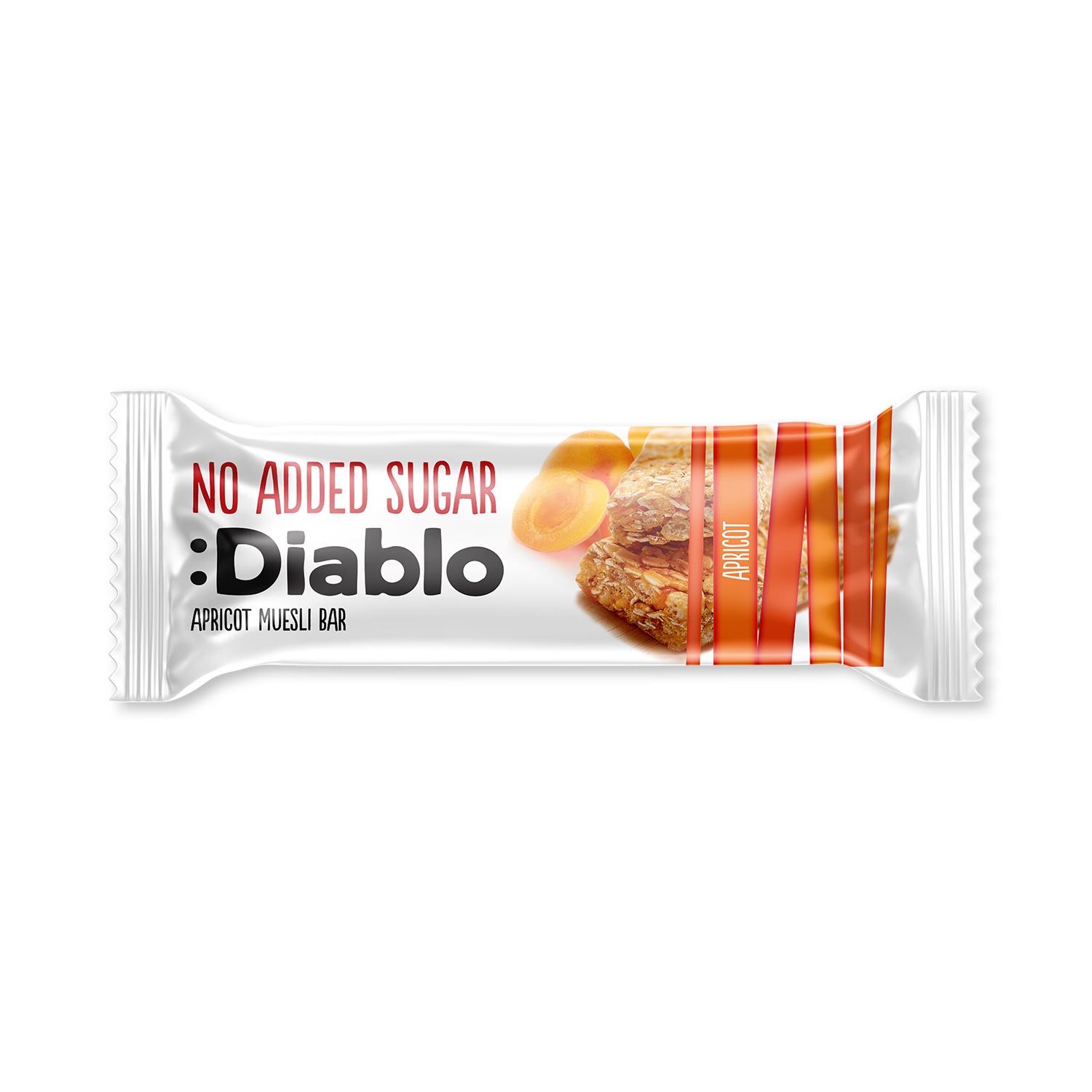 Diablo no added sugar muesli bar apricot 30g, imported from the UK