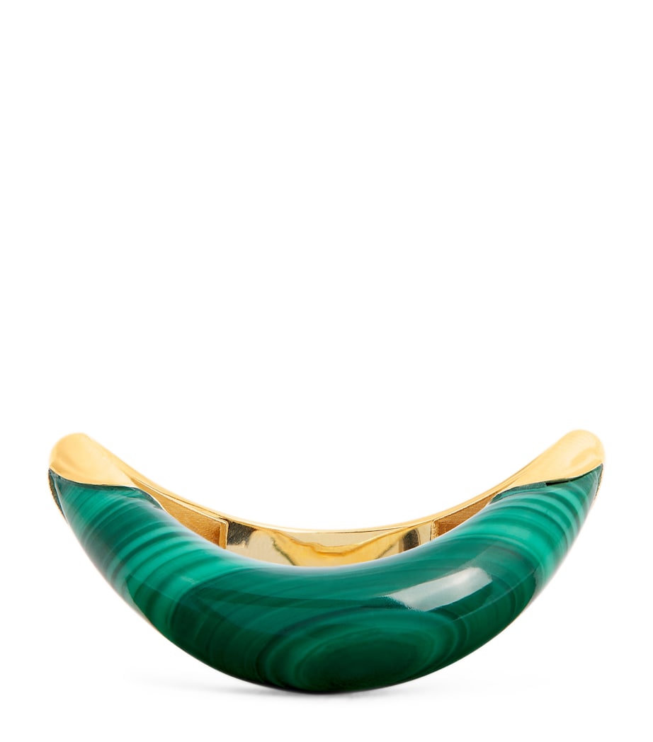 L'Atelier Nawbar Boa stackable ring in yellow gold and malachite, UK version