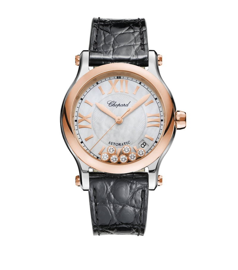 Chopard Happy Sport rose gold diamond watch 36mm (British brand)