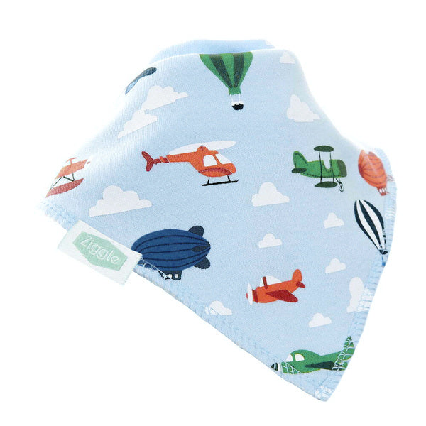 Ziggle bandana bib blue airplanes pattern (British brand)