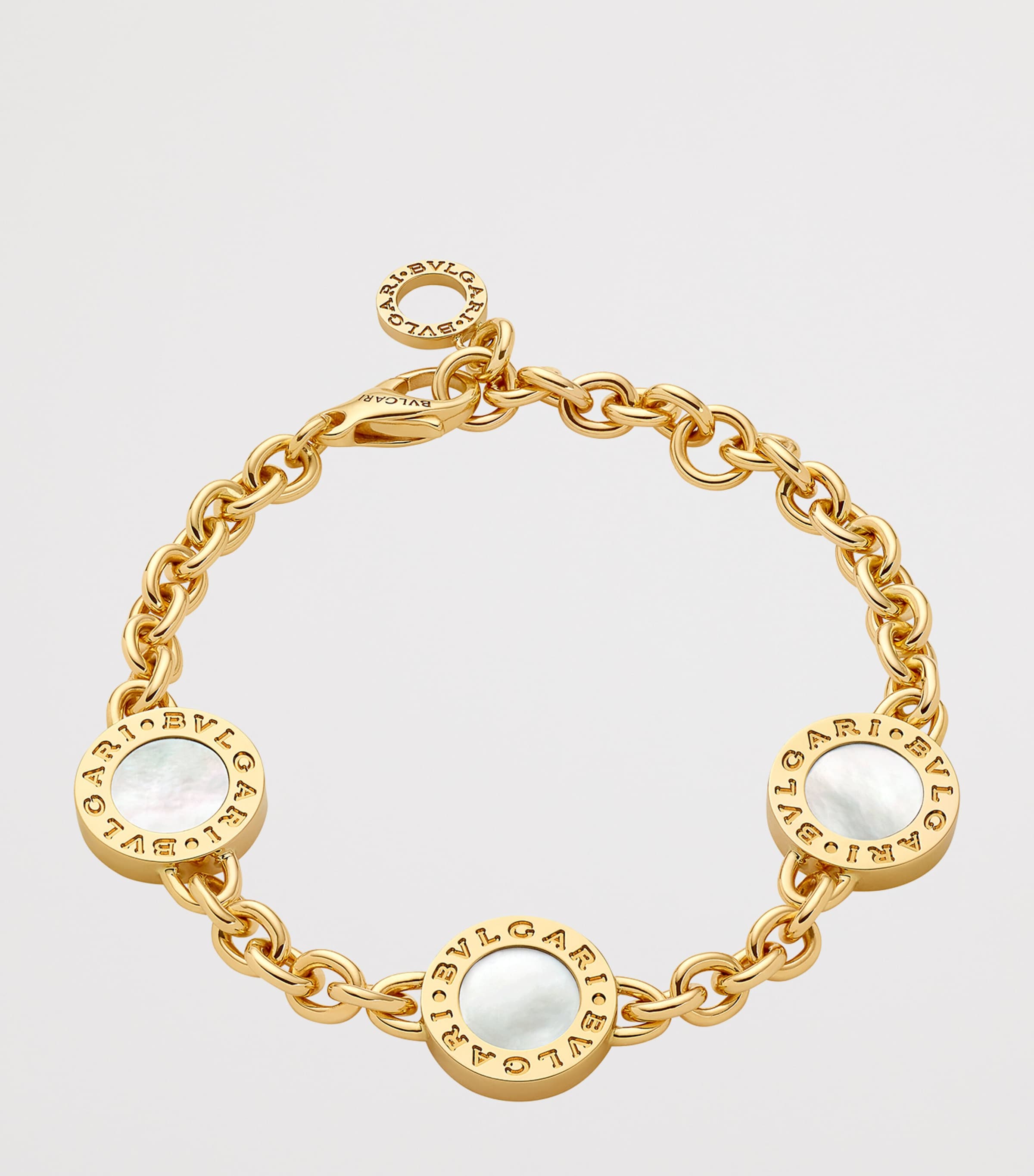 Bvlgari yellow gold mother-of-pearl onyx bracelet (British brand)