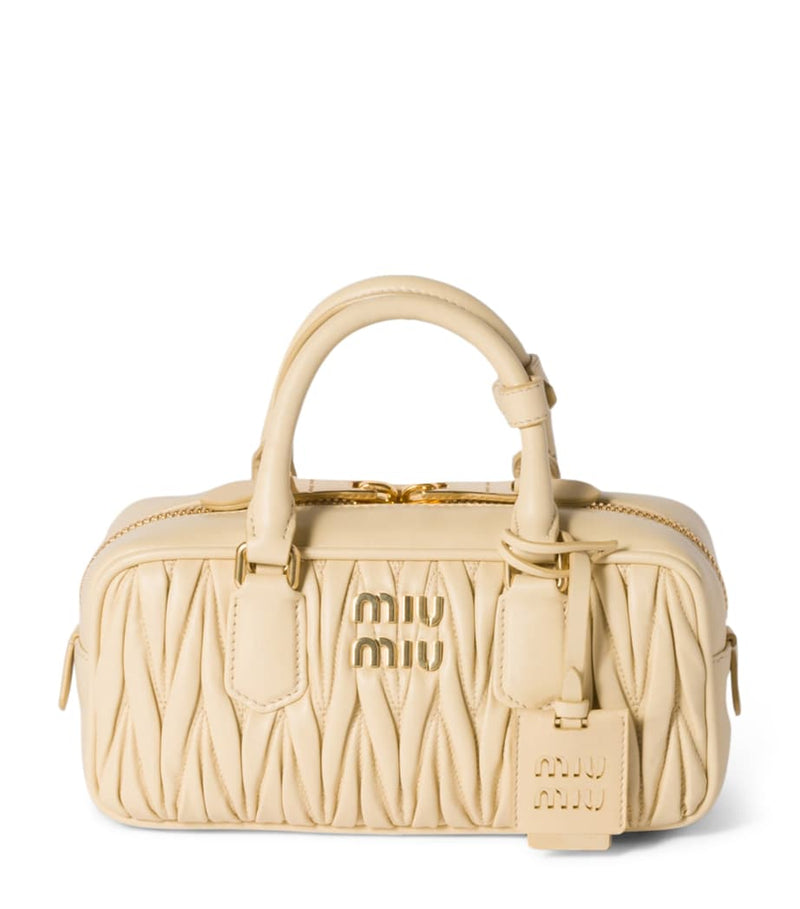 Miu Miu Arcadie matelassé leather top-handle bag, imported from the UK