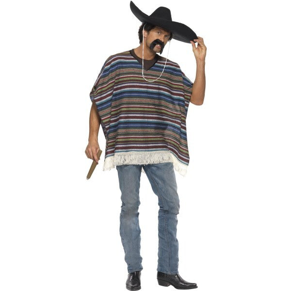 Smiffys authentic looking blue poncho costume accessory (British brand)