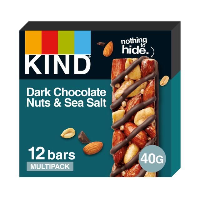 KIND Dark Chocolate Nuts & Sea Salt Snack Bars Multipack   12 x 40g Food Cupboard M&S   