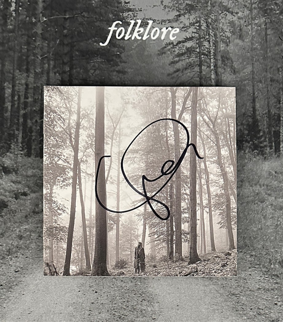 Autographed Taylor Swift Folklore CD Cover Display in Bespoke Frame