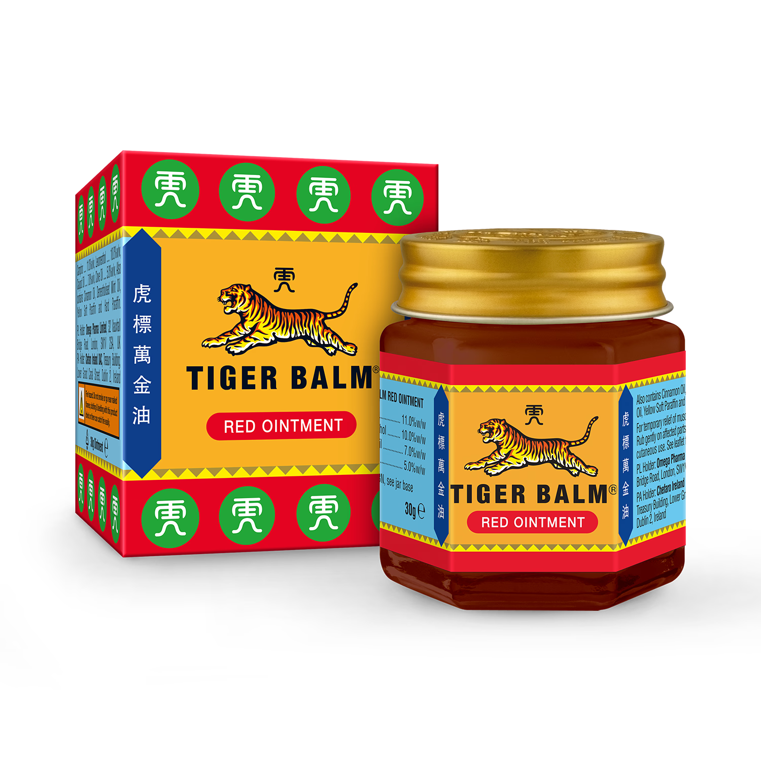 Tiger Balm red ointment 30g, imported from the UK