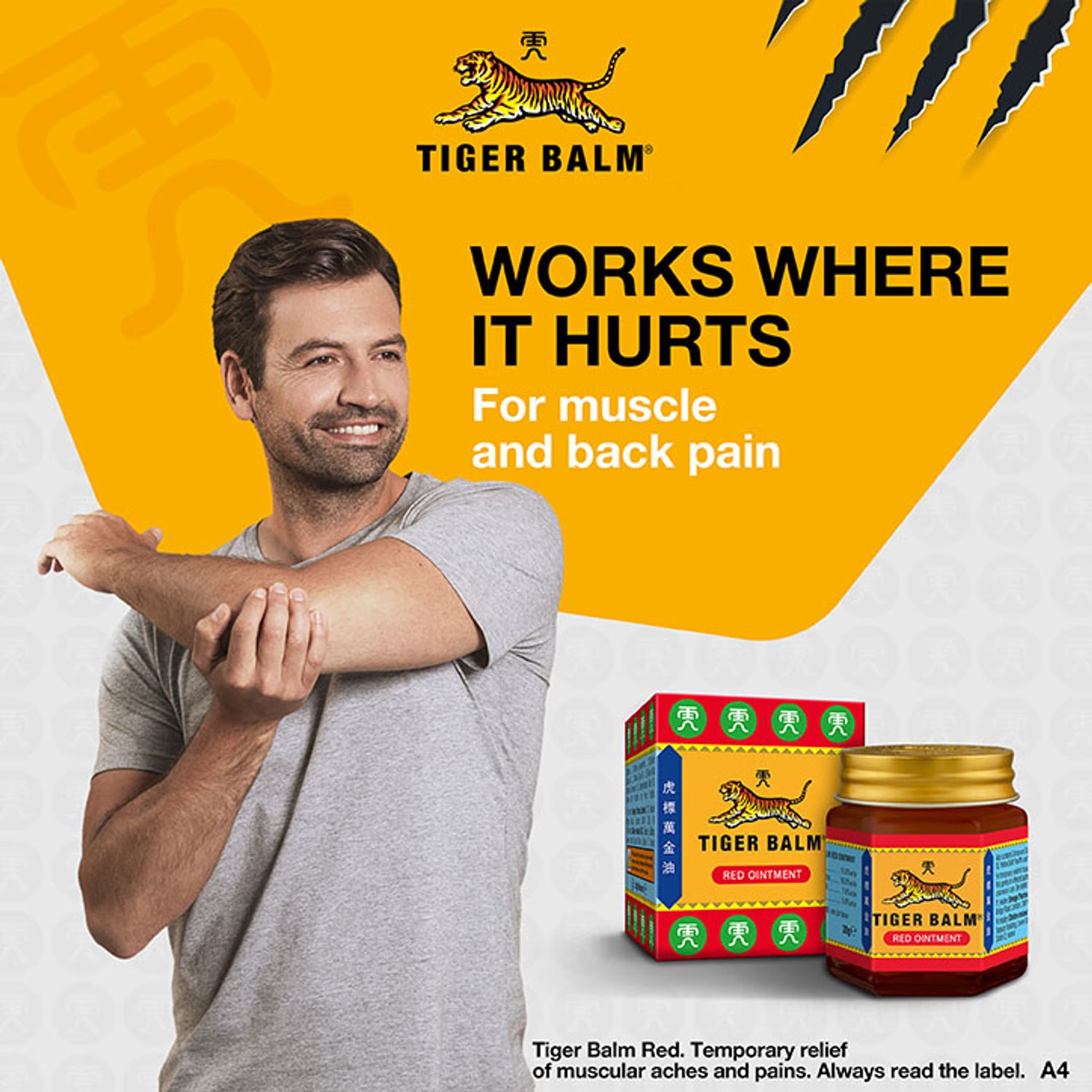 Tiger Balm red ointment 30g, imported from the UK