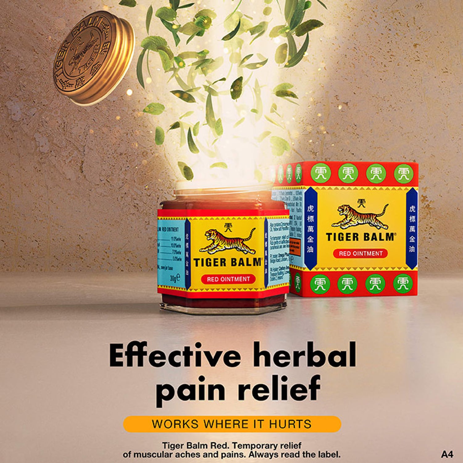 Tiger Balm red ointment 30g, imported from the UK