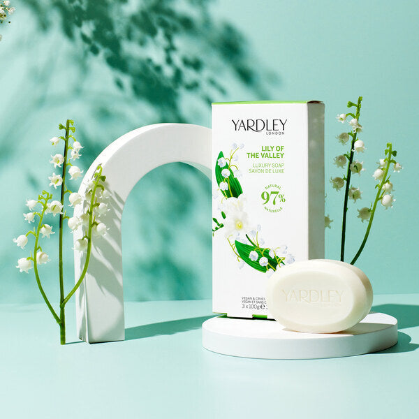 Yardley Soap Bar Lily of the Valley Moisturising 3x100g (British brand)