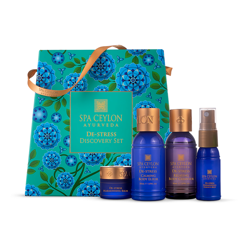 De-Stress Discovery Set bath and body products, UK version