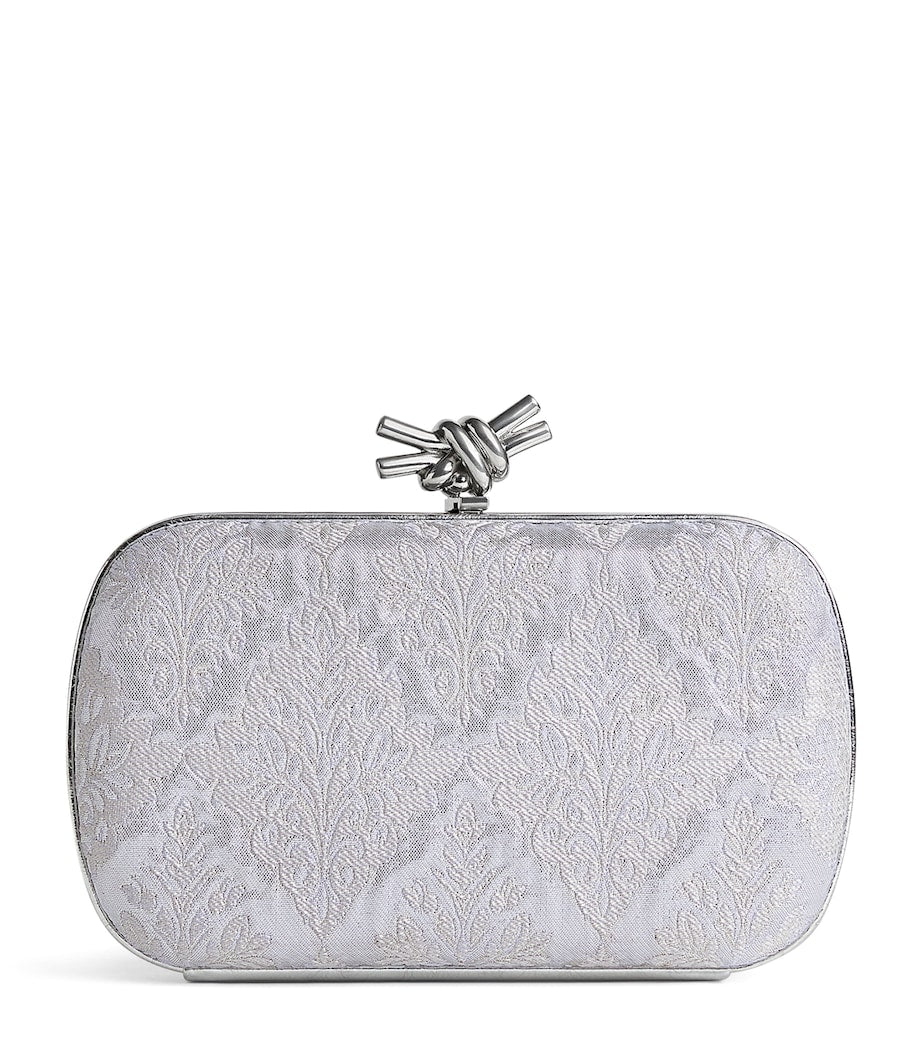 Bottega Veneta Jacquard Knot lurex clutch bag, imported from the UK