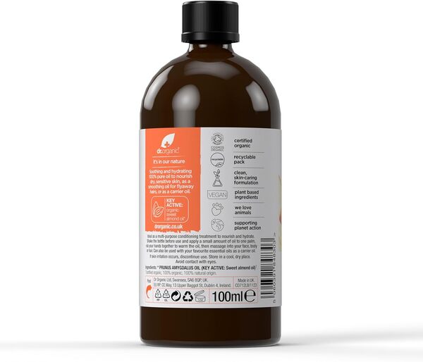 Dr. Organic sweet almond oil 100ml (British brand)