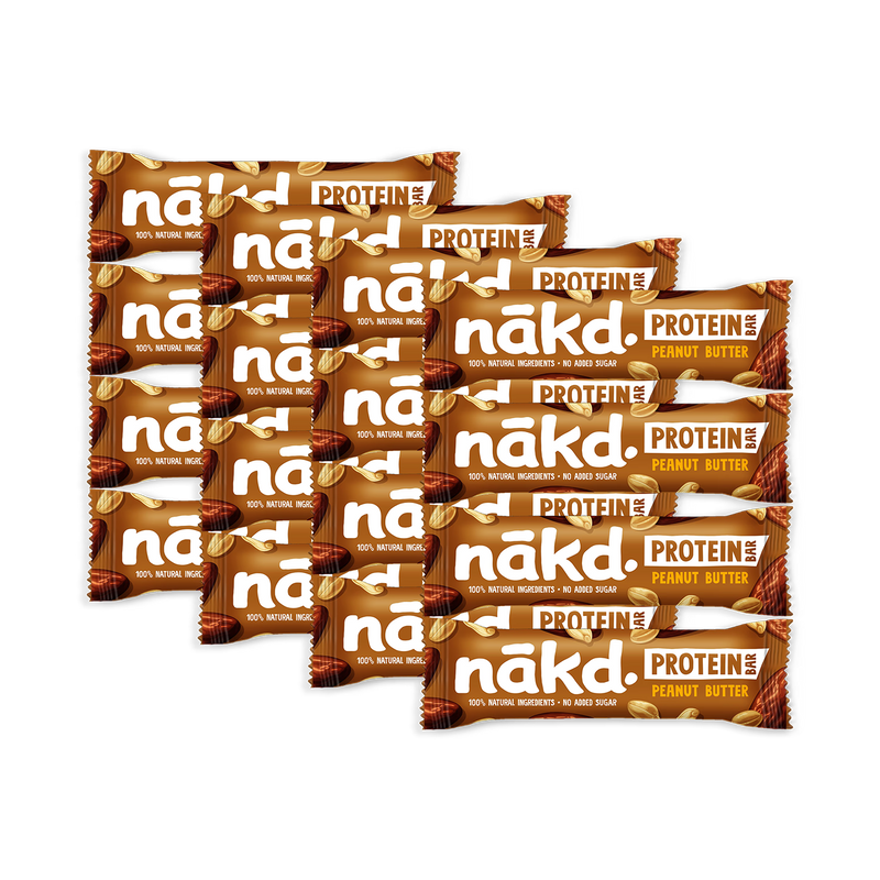 Nakd protein peanut butter bars 16 pack 45g each, UK version