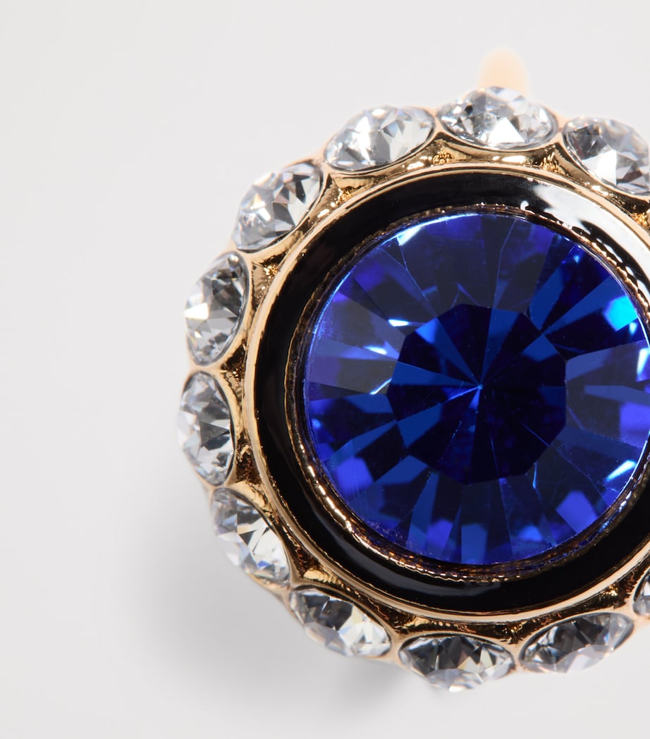 Valentino Garavani crystal VLogo ring gold-tone, UK version
