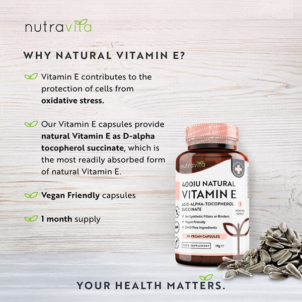 Nutravita Vitamin E 400IU Capsules - 30 Vegan Capsules GOODS Superdrug   