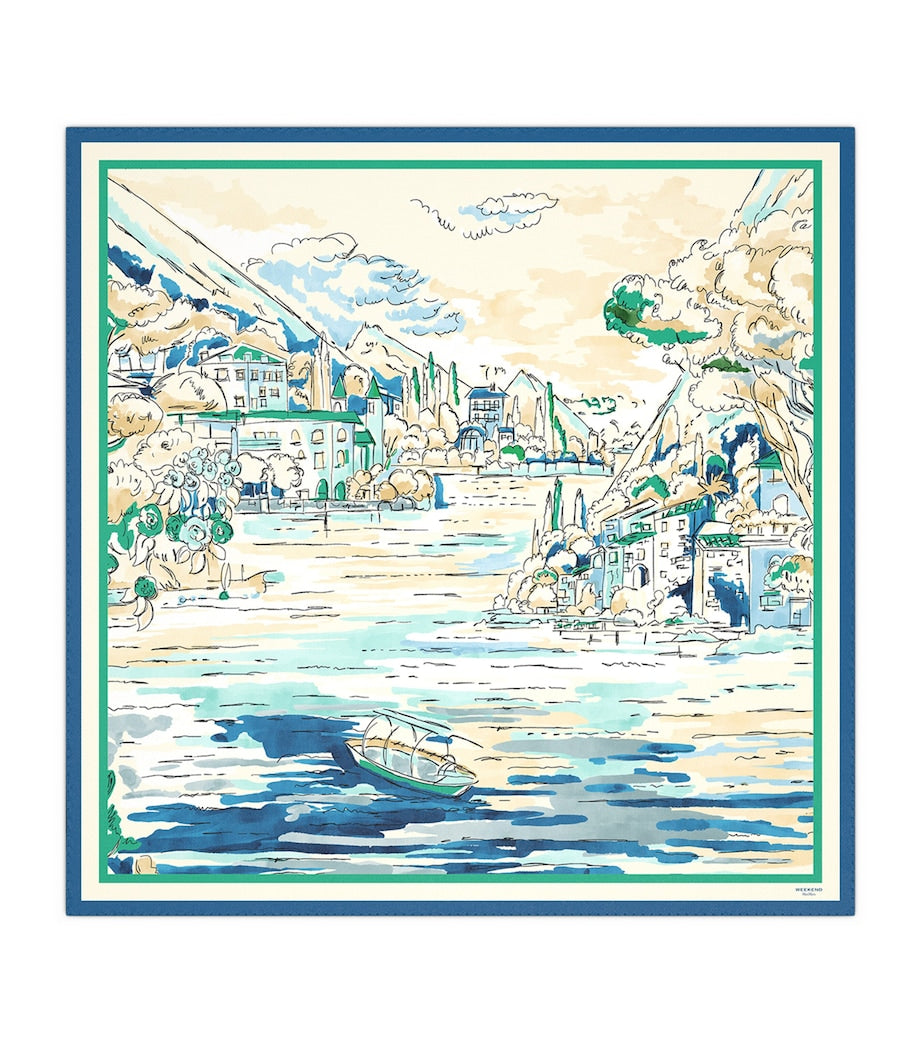 Weekend Max Mara silk scarf with lake print 90cm - British product