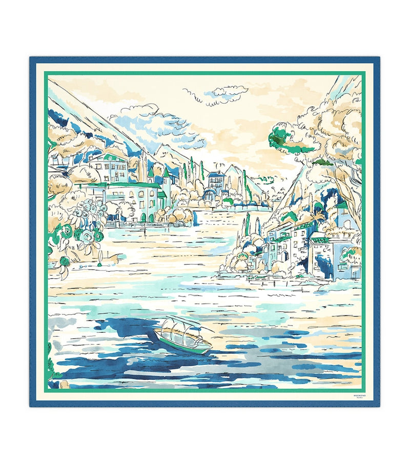 Weekend Max Mara silk scarf with lake print 90cm - British product