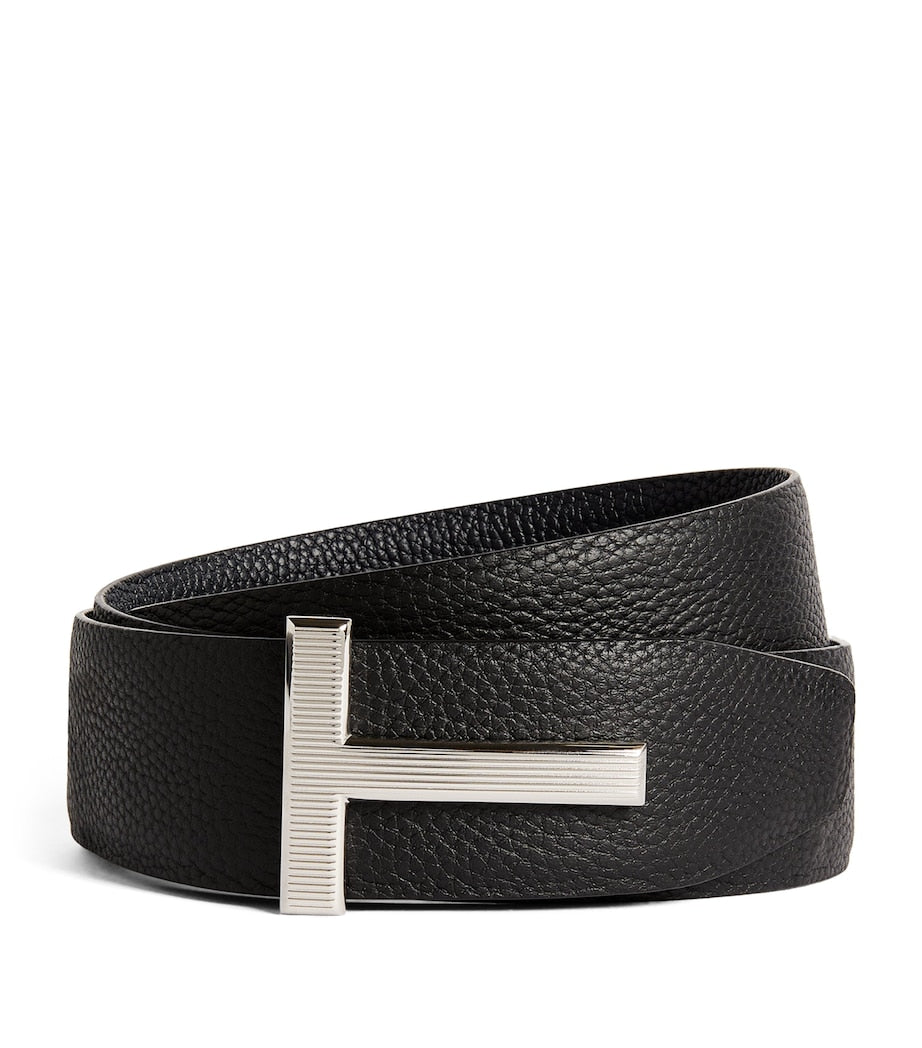 Tom Ford leather reversible T Ridge belt (British brand)
