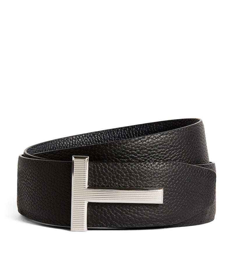 Tom Ford leather reversible T Ridge belt (British brand)