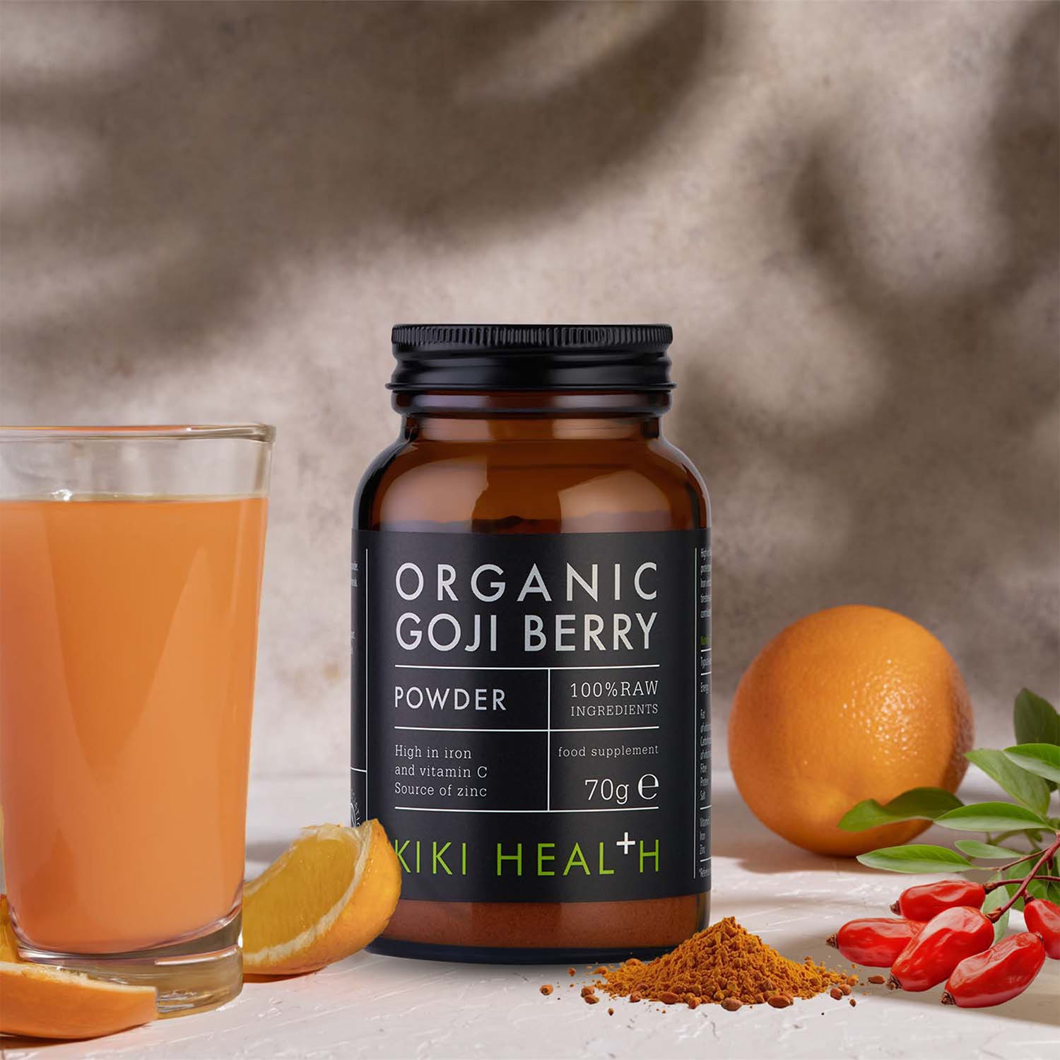 KIKI Health organic goji berry powder 70g, imported from the UK