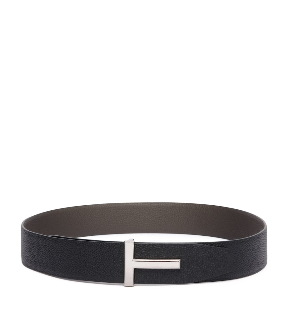 TOM FORD Leather T Icon Belt, imported from the UK