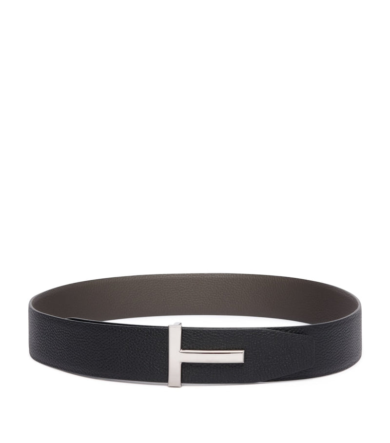 TOM FORD Leather T Icon Belt, imported from the UK