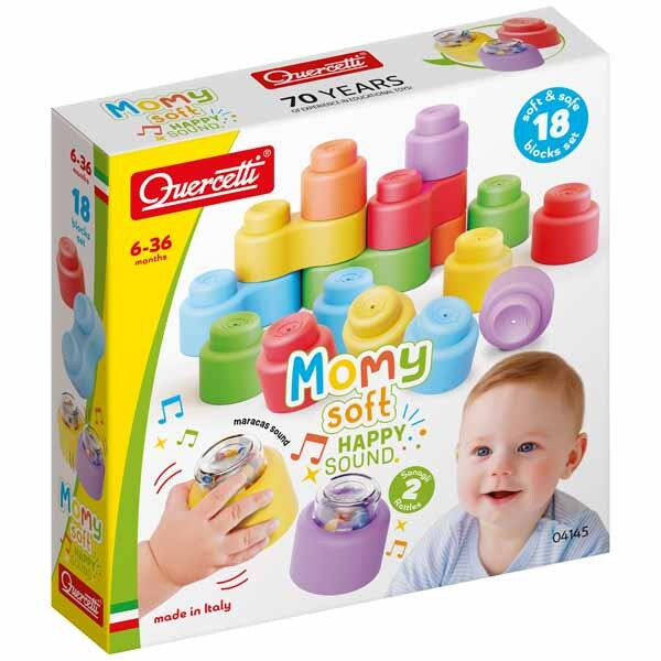 Quercetti Momy Soft & Happy Sound blocks 18 pieces, imported from the UK