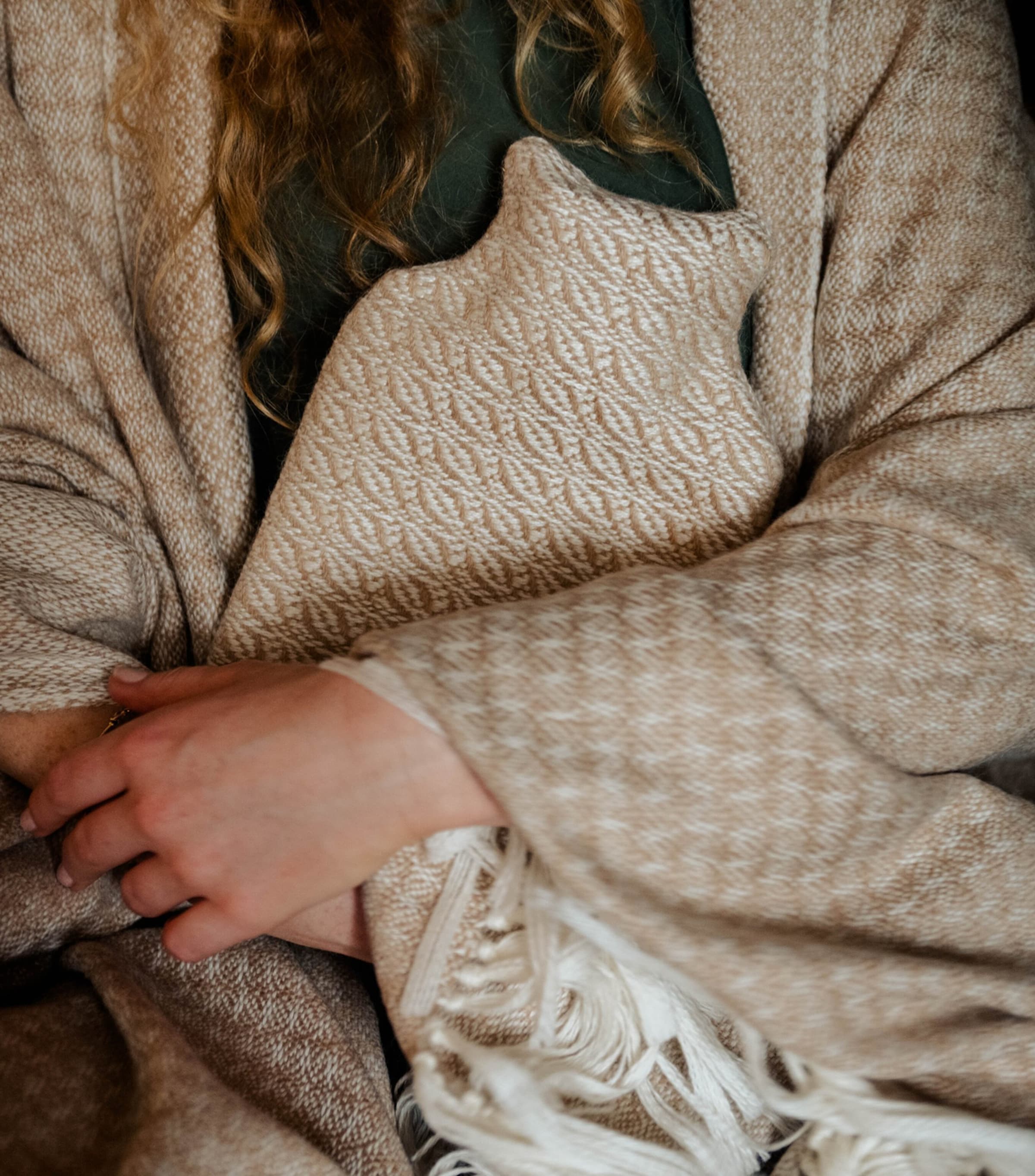 Araminta Campbell small alpaca-blend hot water bottle - British product