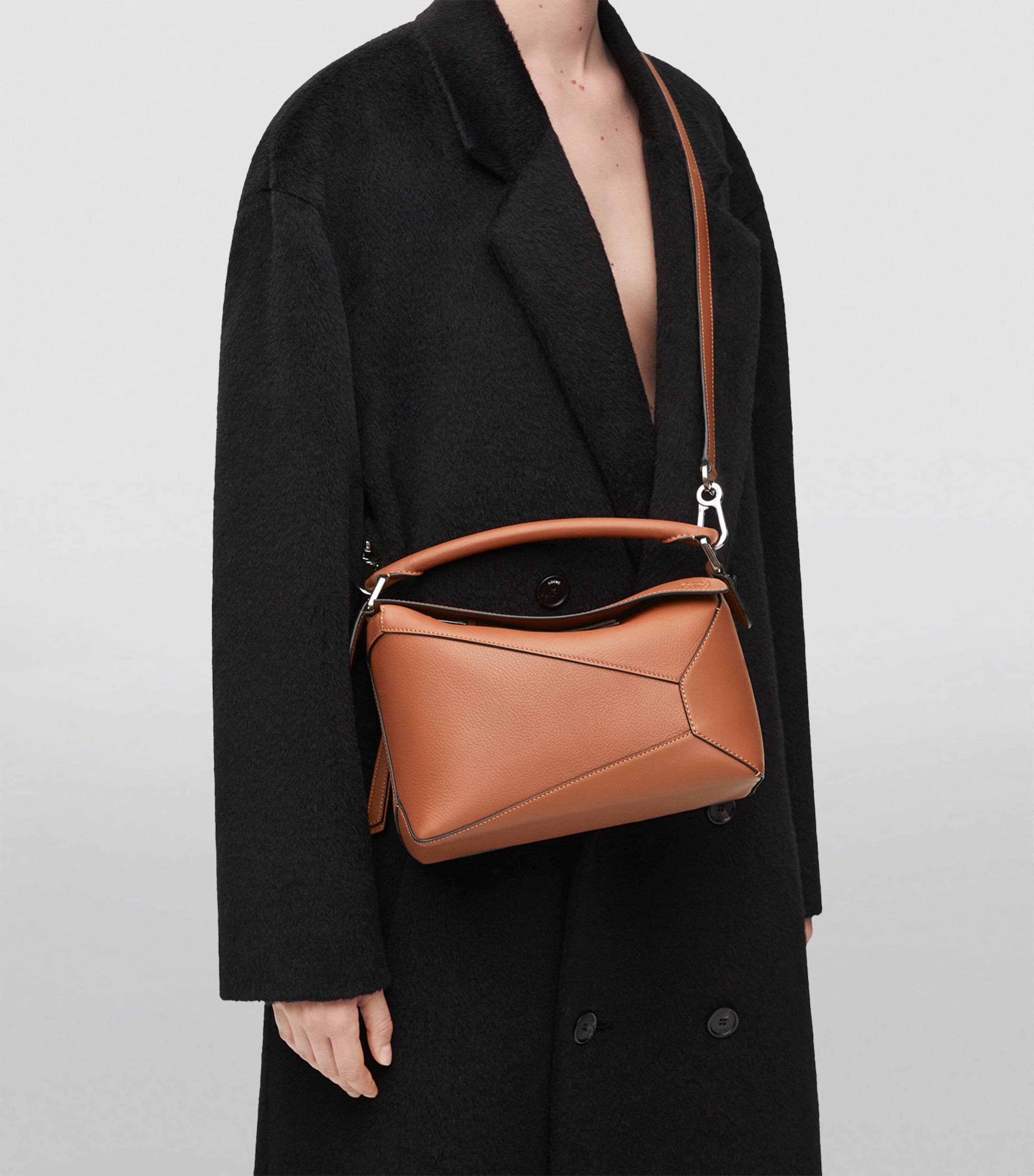 LOEWE Small Leather Puzzle Edge top-handle calfskin bag (British brand)