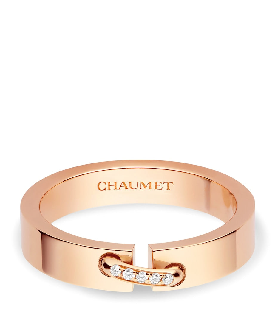 Chaumet rose gold diamond wedding ring (British brand)