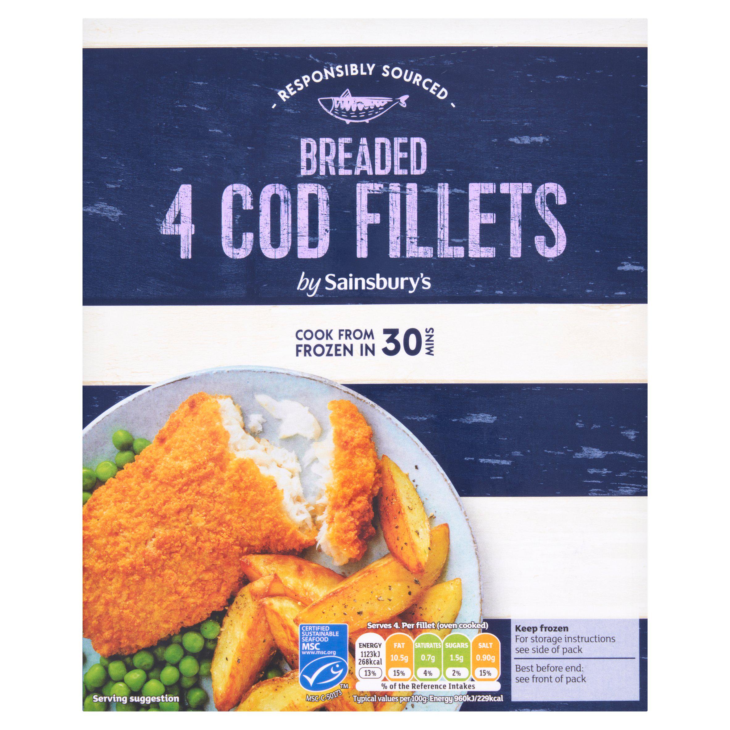 Sainsbury's Breaded Cod x4 500g GOODS Sainsburys   