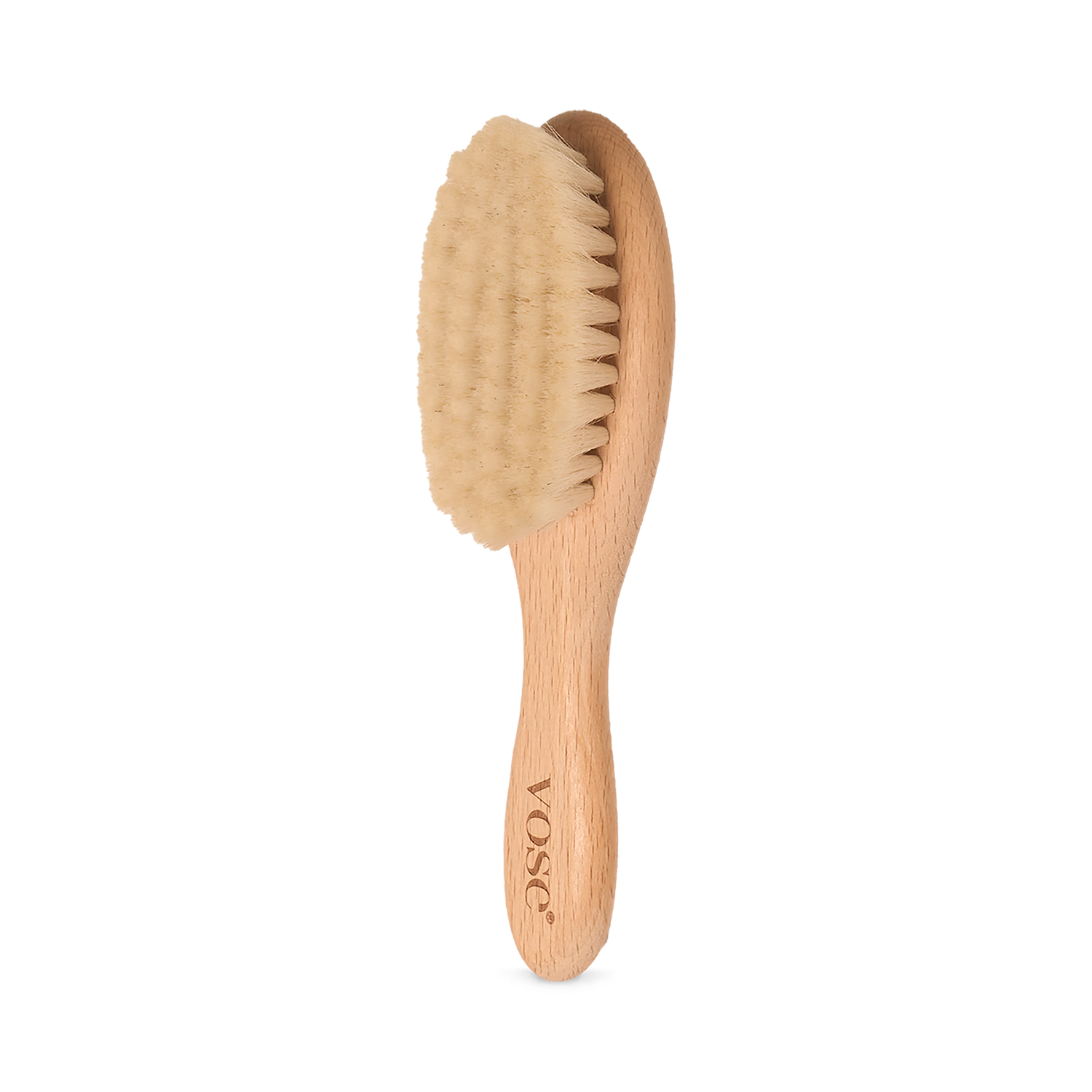 Baby brush with 100% goat hair bristles and wooden handle, UK version