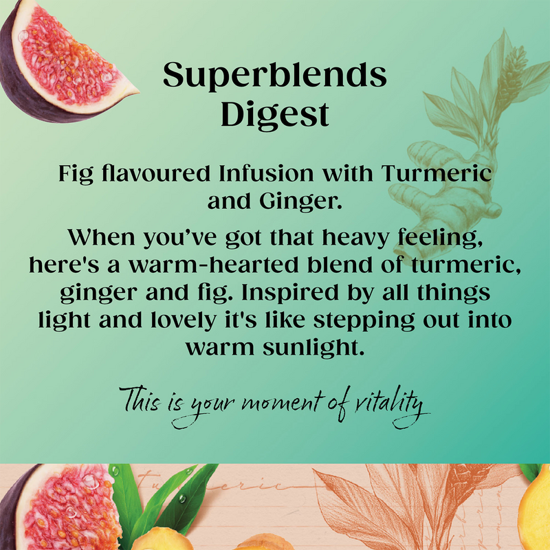 Ginger and Turmeric Herbal Digestive Infusion with Fig 20 Teabags