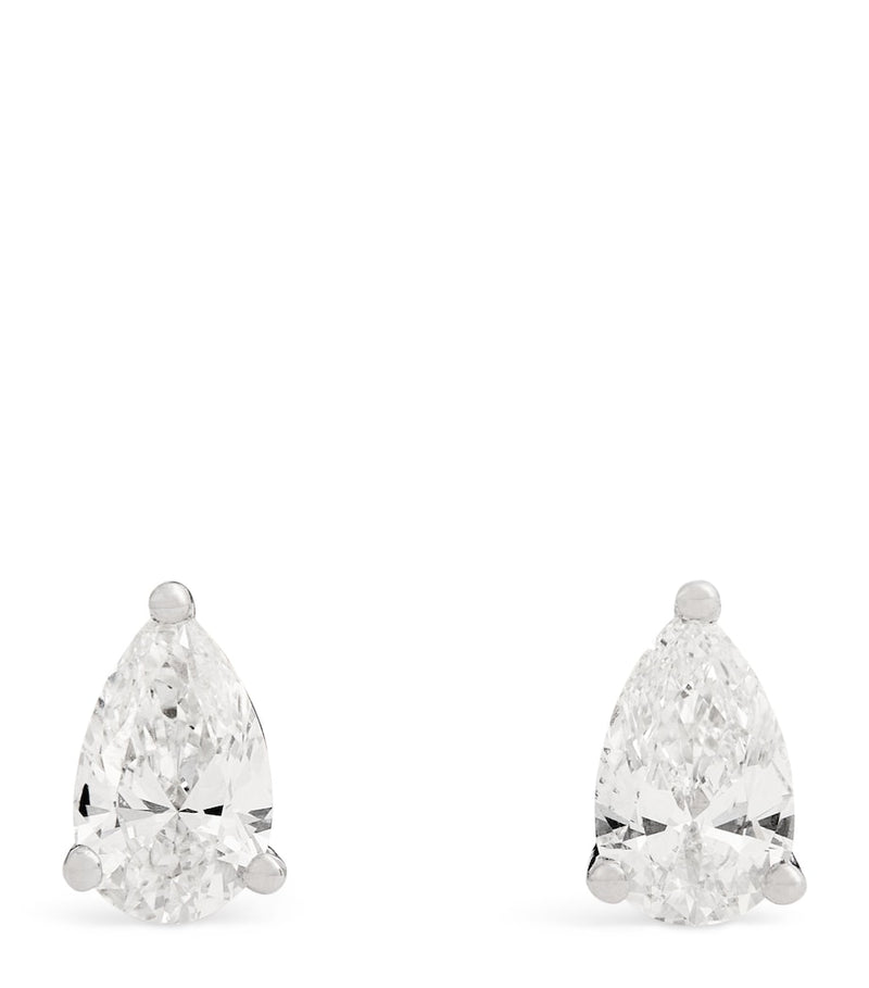 Harrods pear cut diamond stud earrings 0.50ct, UK version