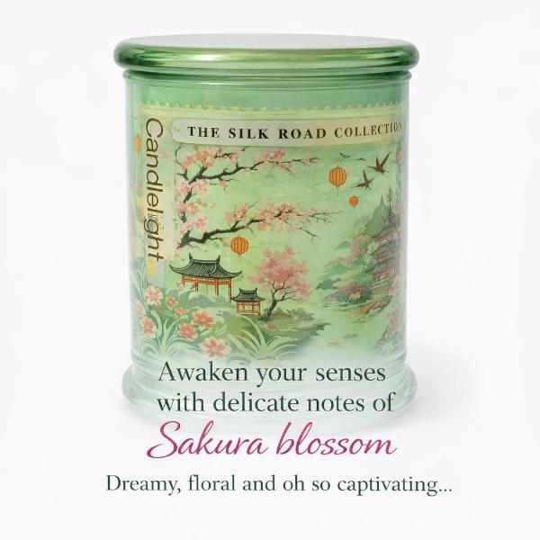 Candlelight Silk Road Chengdu Blossom candle glass jar, imported from the UK