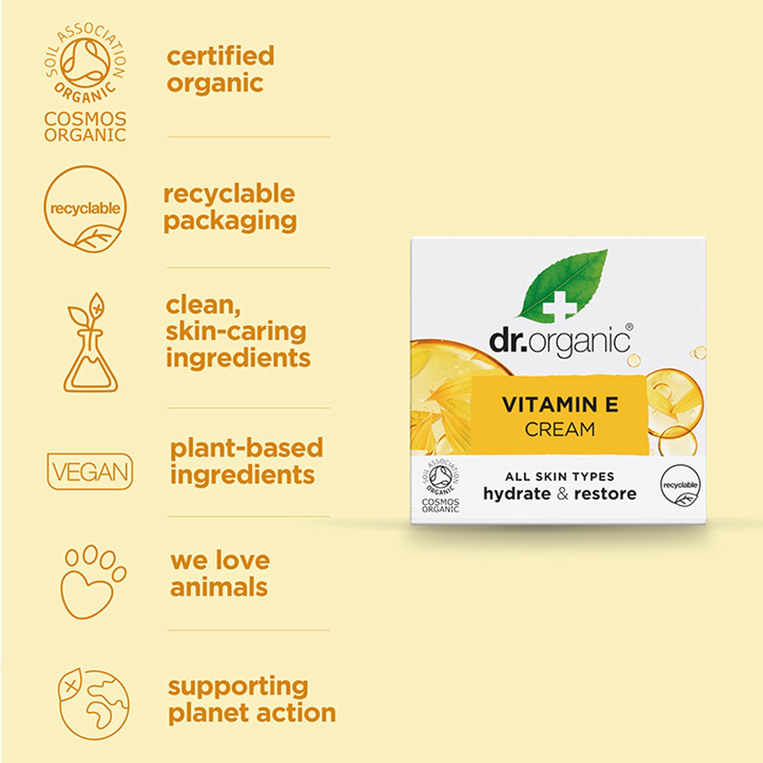 Dr Organic Vitamin E cream 50ml - British product