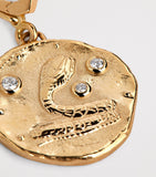 Azlee yellow gold diamond snake coin charm - British product